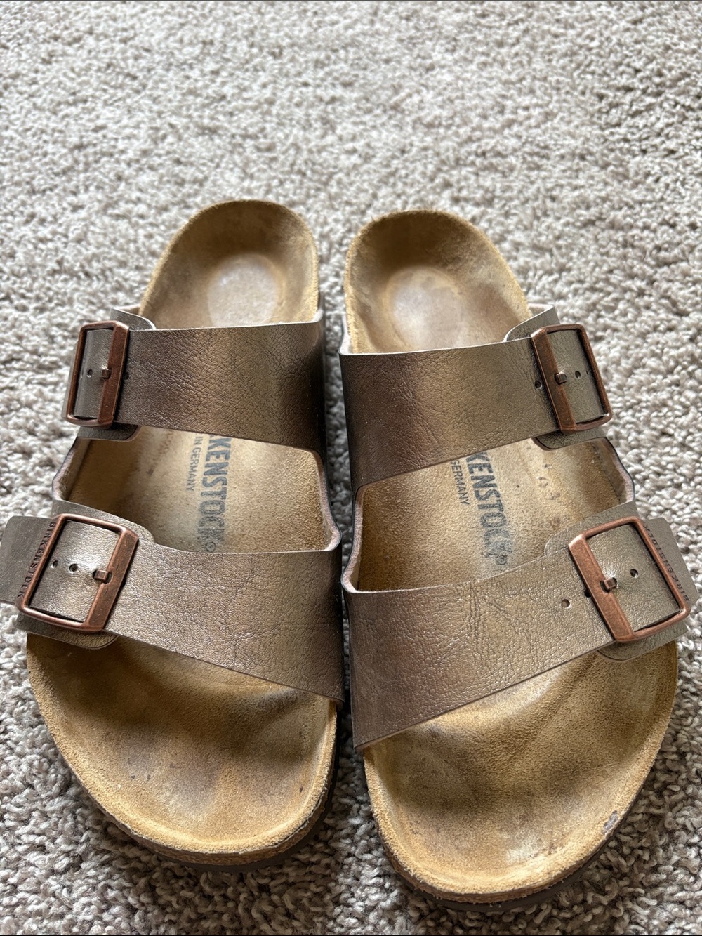 Birkenstock Arizona Sandals - Metallic Brown Upper - size 41 (W10)